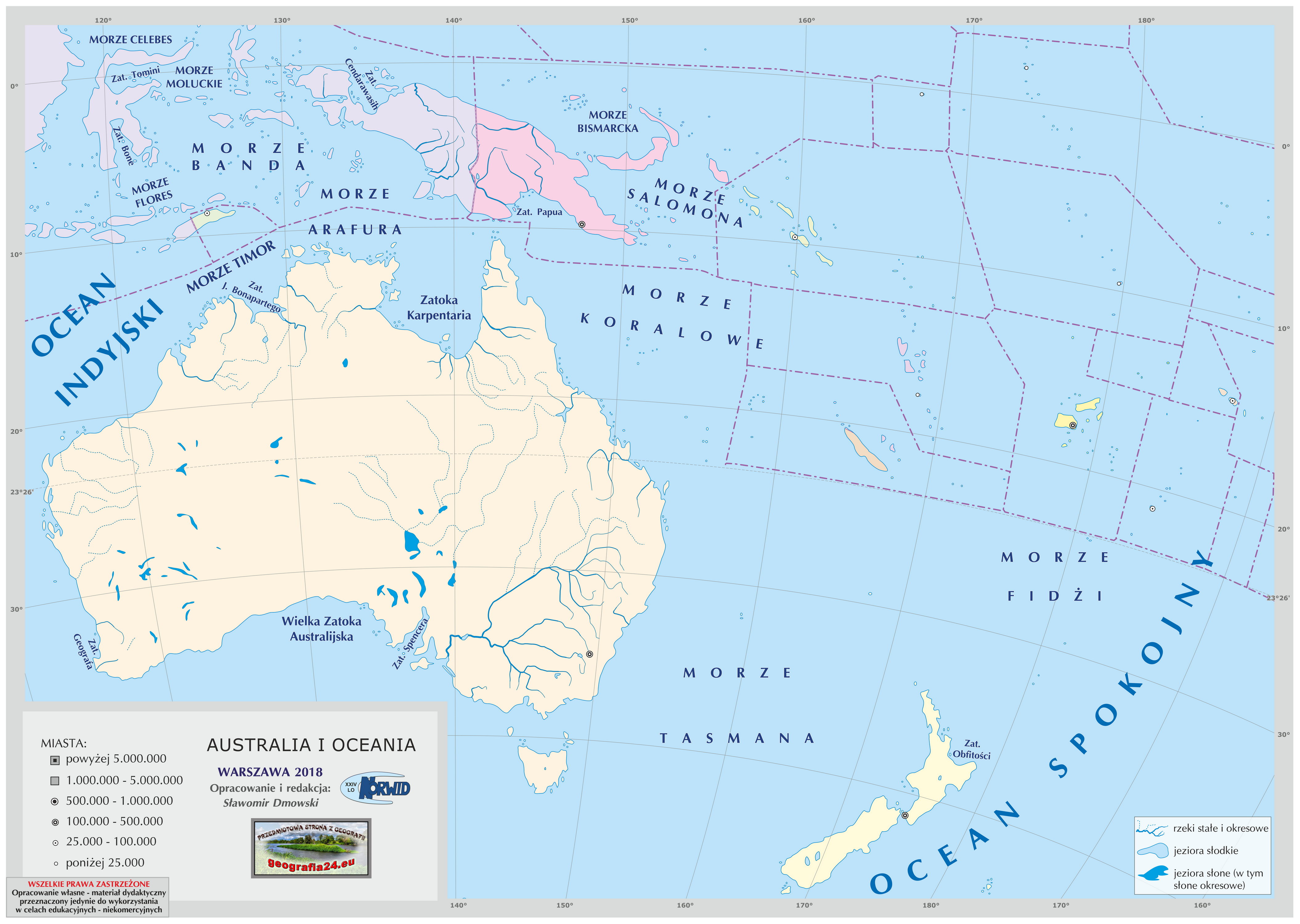 Australia I Oceania Mapa Polityczna Margaret Wiegel Images And Photos