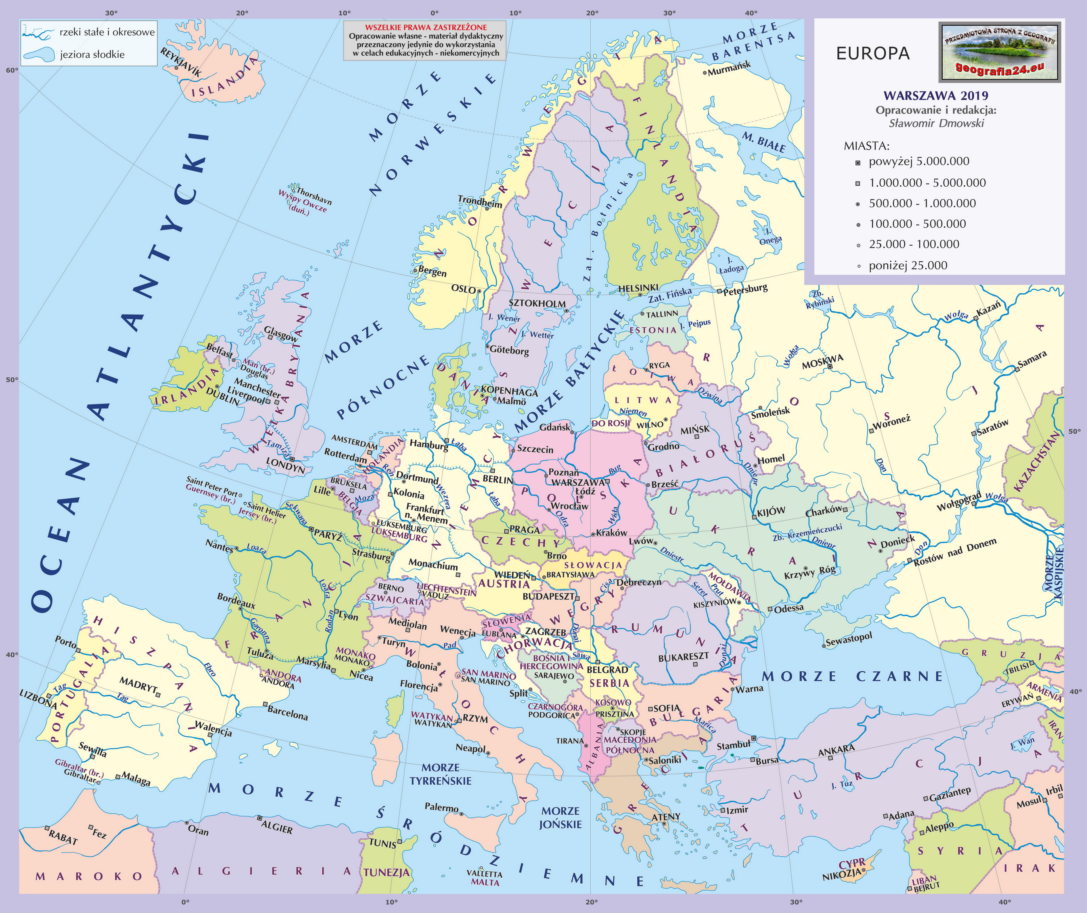 Mapa Europy Do Wydruku